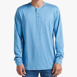 NWT Reef Proof long sleeve henley Fr Blue men's shirt Sz S